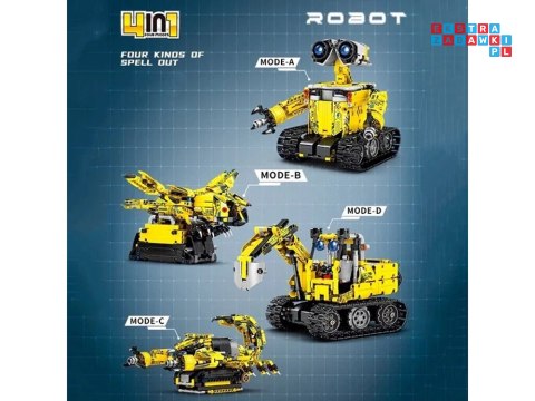 Zestaw klocków 4w1 Złóż zdalnie sterowane ROBOTY i MASZYNY 828-ele RC0738