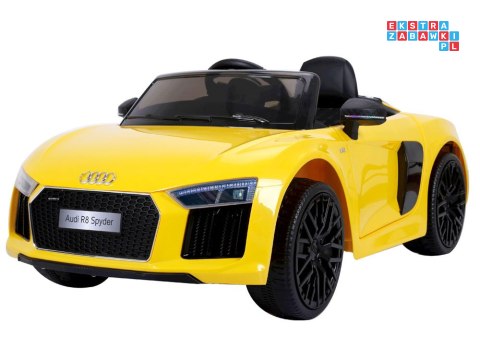 [PA0182] AUDI R8 Spyder na akumulator 2x35W 12V/7Ah pilot LED panel muzyczny - żółty