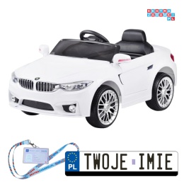 [PA0185] Autko BMW na akumulator 2x12V 12V/4.5Ah kluczyki EVA pilot - biały
