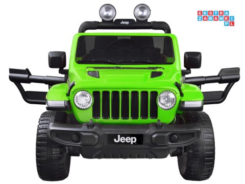 [PA0223] Jeep Wrangler Rubicon na akumulator 4x45W 12V/10Ah EVA ekoskóra wolny start - zielony