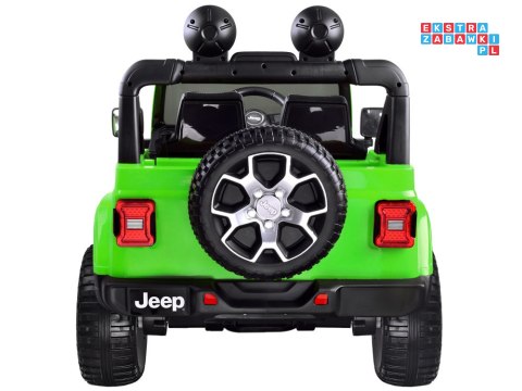 [PA0223] Jeep Wrangler Rubicon na akumulator 4x45W 12V/10Ah EVA ekoskóra wolny start - zielony