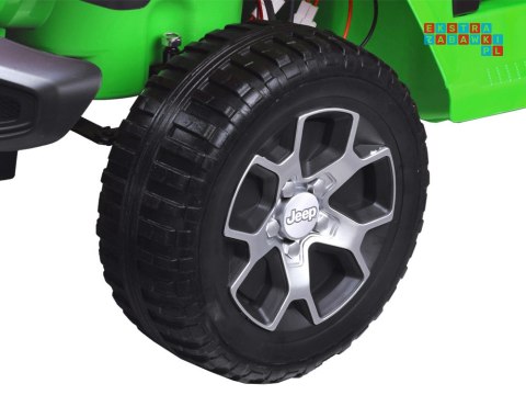 [PA0223] Jeep Wrangler Rubicon na akumulator 4x45W 12V/10Ah EVA ekoskóra wolny start - zielony