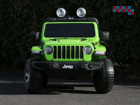 [PA0223] Jeep Wrangler Rubicon na akumulator 4x45W 12V/10Ah EVA ekoskóra wolny start - zielony