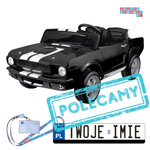 [PA0336] Mustang SHELBY GT 350 na akumulator 2x200W 24V/7Ah klasyk dwuosobowe EVA Bluetooth pilot - czarny