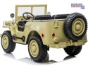 [PA0249] Wojskowe auto Jeep Willys trzyosobowy na akumulator 4x45W 12V/14Ah z pilotem - beżowy