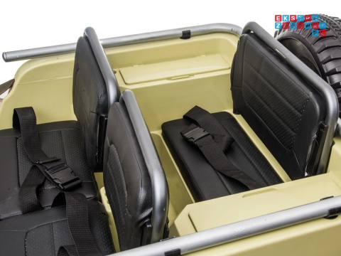 [PA0249] Wojskowe auto Jeep Willys trzyosobowy na akumulator 4x45W 12V/14Ah z pilotem - beżowy