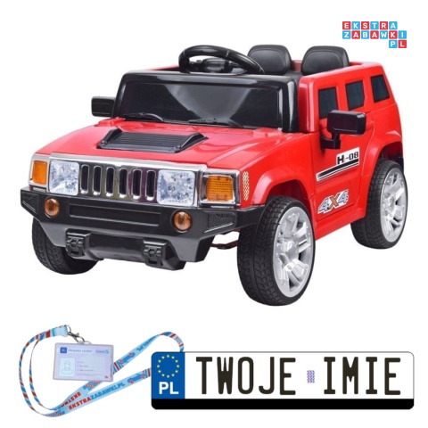 [PA0135] Terenowy Hummer Velocity na akumulator 2x25W 12V/4.5Ah z pilotem EVA - czerwony