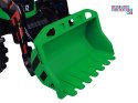 [PA0320] Duży traktor z przyczepą i łyżką na akumulator 2x200W 24V/7Ah Bluetooth wolny start - zielony