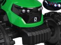 [PA0320] Duży traktor z przyczepą i łyżką na akumulator 2x200W 24V/7Ah Bluetooth wolny start - zielony