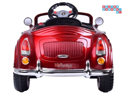 [PA0057] Eleganckie autko Retro na akumulator 2x12V 2x6V/4.5Ah lakierowane pilot - czerwony