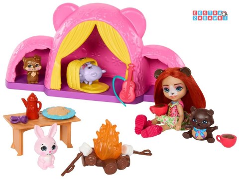[ZA5995] Enchantimals zestaw wycieczka pod namiot kemping lalka miś