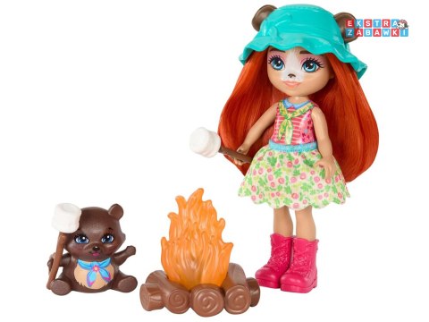 [ZA5995] Enchantimals zestaw wycieczka pod namiot kemping lalka miś