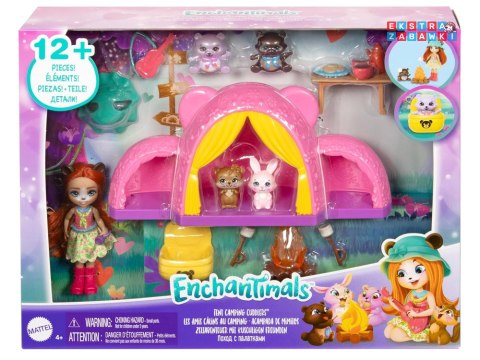 [ZA5995] Enchantimals zestaw wycieczka pod namiot kemping lalka miś
