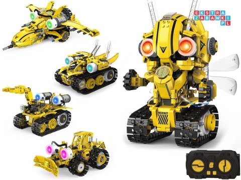 Klocki Techniczne Robots Pro 5w1 Zestaw Pilot + światło LED 673ele RC0743