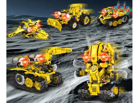 Klocki Techniczne Robots Pro 5w1 Zestaw Pilot + światło LED 673ele RC0743