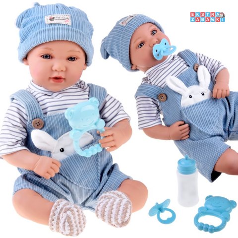 [ZA5835 NI] Lalka bobas interaktywna 46cm w niebieskich spodenkach akcesoria