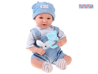 [ZA5835 NI] Lalka bobas interaktywna 46cm w niebieskich spodenkach akcesoria