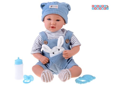 [ZA5835 NI] Lalka bobas interaktywna 46cm w niebieskich spodenkach akcesoria