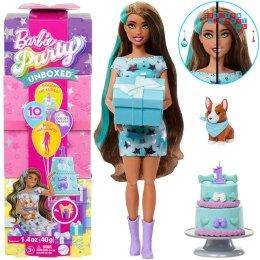 [ZA6066] Mattel Barbie Party Unboxed lalka z serii Urodziny pies corgi