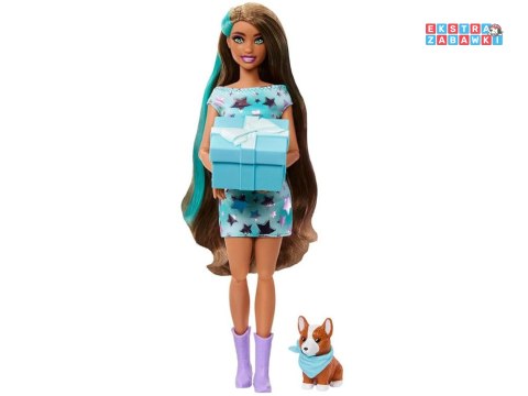 [ZA6066] Mattel Barbie Party Unboxed lalka z serii Urodziny pies corgi