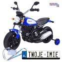 [PA0235] Motocykl Street Bob na akumulator 6V/7Ah pompowane opony wolny start MP3 - niebieski