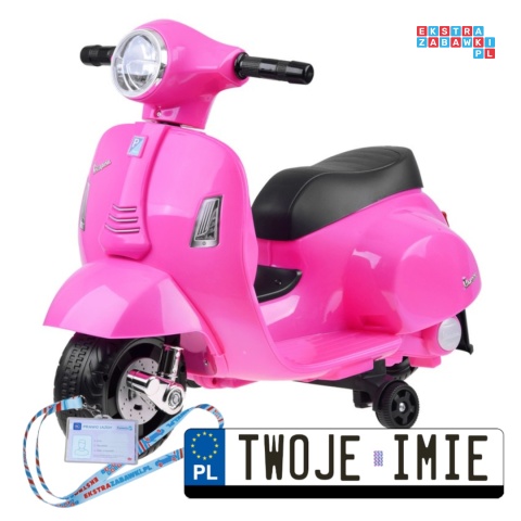 [PA0238] Motorek Skuter VESPA na akumulator 6V/4.5Ah - różowy