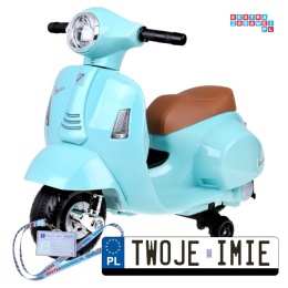 [PA0238] Motorek Skuter VESPA na akumulator 6V/4.5Ah - niebieski