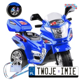 [PA0241] Motorek na akumulator 6V/4.5Ah światła led - niebieski