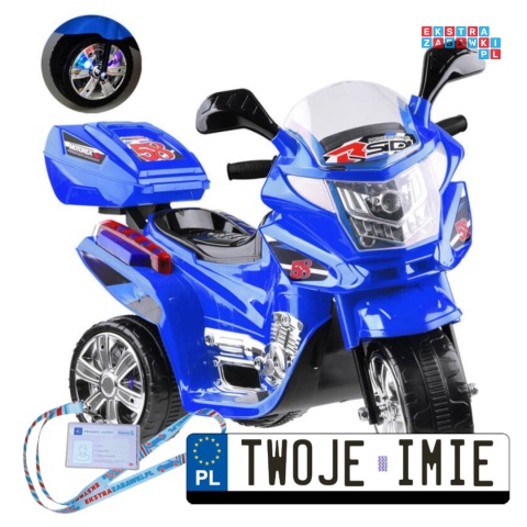 [PA0241] Motorek na akumulator 6V/4.5Ah światła led - niebieski