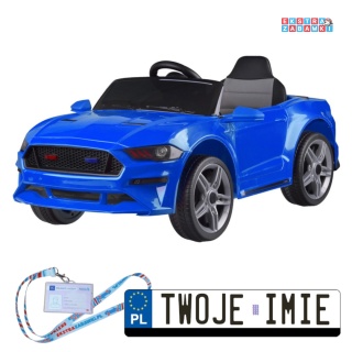 Niebieskie Autko GT koneserski na akumulator - 2x35W, 12V/4.5Ah, EVA, MP3, LED - [PA0169]