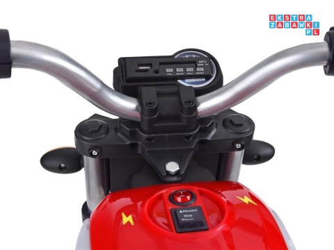 [PA0235] Motocykl Street Bob na akumulator 6V/7Ah pompowane opony wolny start MP3 - niebieski