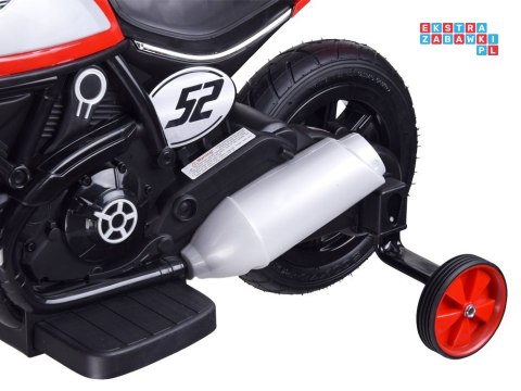 [PA0235] Motocykl Street Bob na akumulator 6V/7Ah pompowane opony wolny start MP3 - pomarańczowy