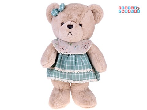 [ZA5923 D] Pluszowy miś - beżowa Zosia 58cm w zielonej Vintage sukience