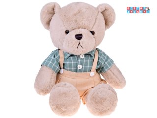 [ZA5923 B] Pluszowy miś - beżowy Franek 58cm w zielonej Vintage koszuli