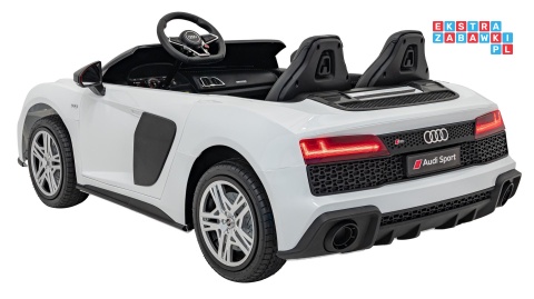 [A3000] Audi Spyder R8 Lift auto na akumulator 2x200W 24V/14Ah ekoskóra - biały