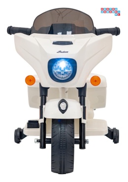 [BDM0963] Motocykl Chopper INDIAN dla najmłodszych na akumulator 1x35W 6V/4.5Ah LED klakson - biały