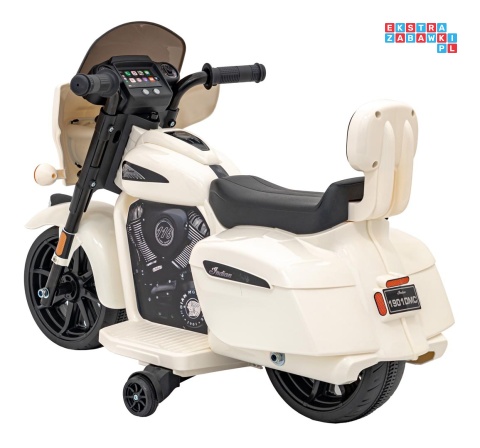 [BDM0963] Motocykl Chopper INDIAN dla najmłodszych na akumulator 1x35W 6V/4.5Ah LED klakson - biały