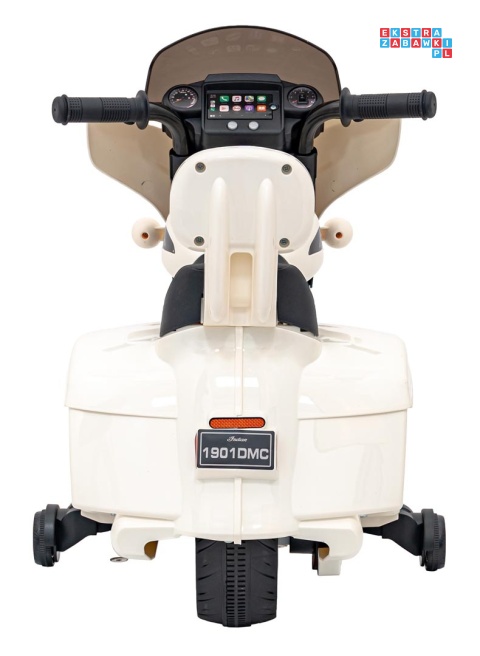 [BDM0963] Motocykl Chopper INDIAN dla najmłodszych na akumulator 1x35W 6V/4.5Ah LED klakson - biały