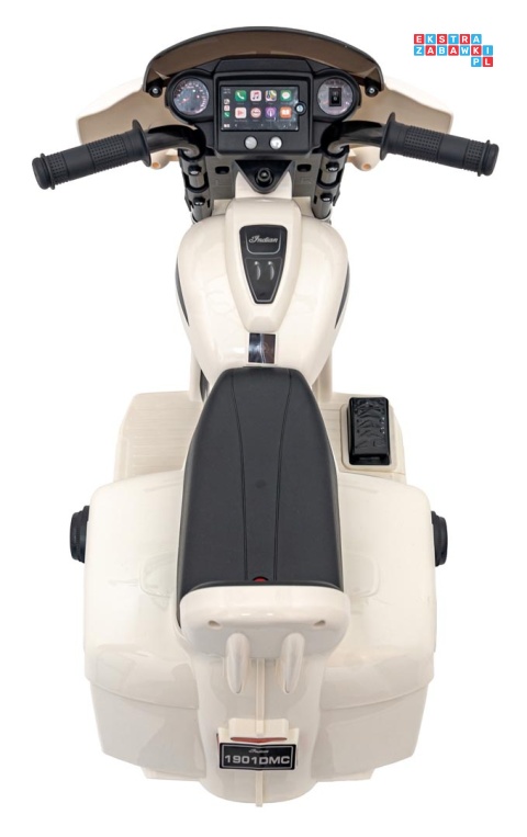 [BDM0963] Motocykl Chopper INDIAN dla najmłodszych na akumulator 1x35W 6V/4.5Ah LED klakson - biały