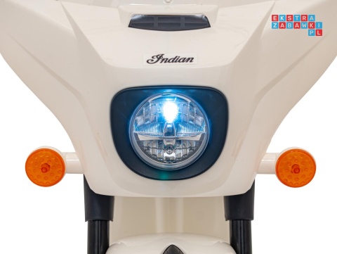 [BDM0963] Motocykl Chopper INDIAN dla najmłodszych na akumulator 1x35W 6V/4.5Ah LED klakson - biały