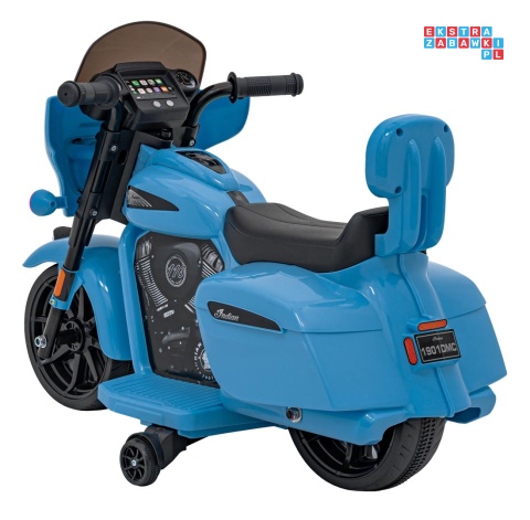 [BDM0963] Motocykl Chopper INDIAN dla najmłodszych na akumulator 1x35W 6V/4.5Ah LED klakson - niebieski