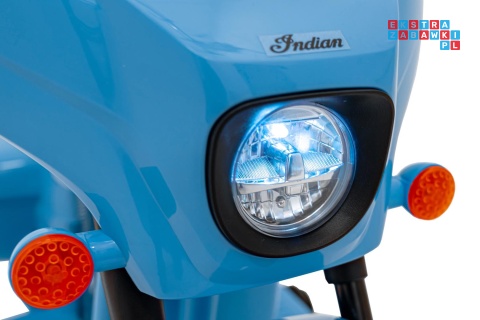 [BDM0963] Motocykl Chopper INDIAN dla najmłodszych na akumulator 1x35W 6V/4.5Ah LED klakson - niebieski