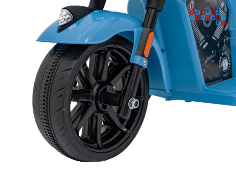 [BDM0963] Motocykl Chopper INDIAN dla najmłodszych na akumulator 1x35W 6V/4.5Ah LED klakson - niebieski