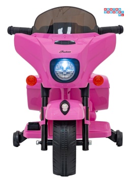 [BDM0963] Motocykl Chopper INDIAN dla najmłodszych na akumulator 1x35W 6V/4.5Ah LED klakson - różowy