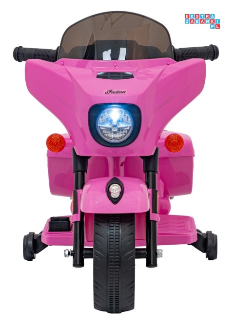 [BDM0963] Motocykl Chopper INDIAN dla najmłodszych na akumulator 1x35W 6V/4.5Ah LED klakson - różowy