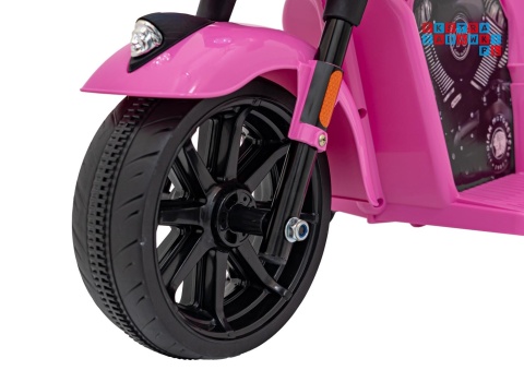 [BDM0963] Motocykl Chopper INDIAN dla najmłodszych na akumulator 1x35W 6V/4.5Ah LED klakson - różowy