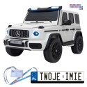 [DK-G63.STRONG] Mercedes Benz G63 AMG XXL STRONG dwuosobowy na akumulator 2x280W 24V/20Ah EVA LED Bluetooth - biały