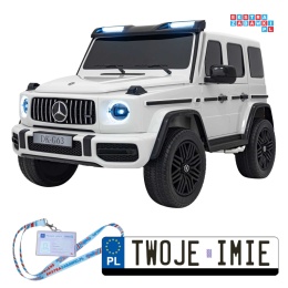 [DK-G63.STRONG] Mercedes Benz G63 AMG XXL STRONG dwuosobowy na akumulator 2x280W 24V/20Ah EVA LED Bluetooth - biały