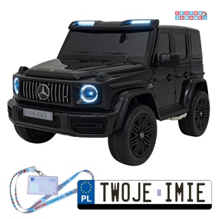 Czarny Mercedes Benz G63 AMG XXL STRONG na akumulator - 2x280W, 24V/20Ah, EVA, LED, Bluetooth - [DK-G63.STRONG]