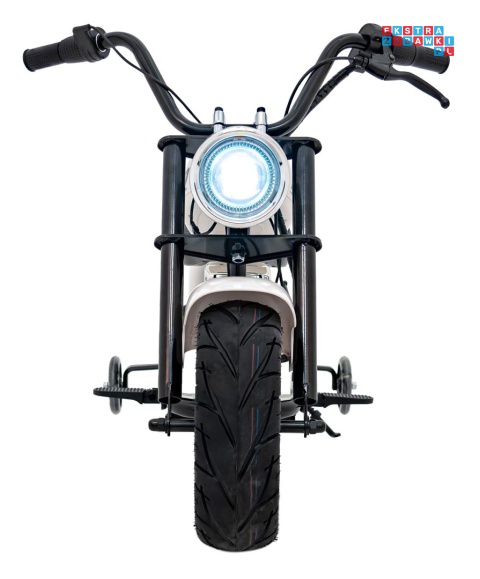 [XB-1058] Motocykl Chopper Warrior na akumulator 1x350W 36V/9Ah bezszczotkowy silnik pompowane opony - biały